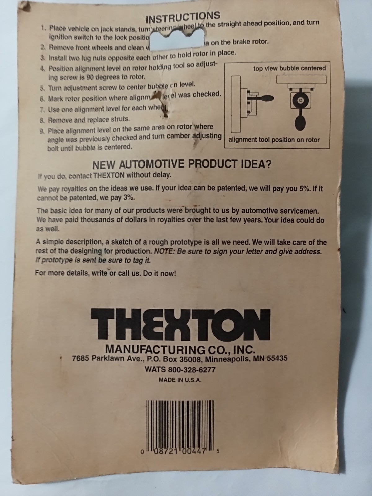 Thexton Strut Alignment Level