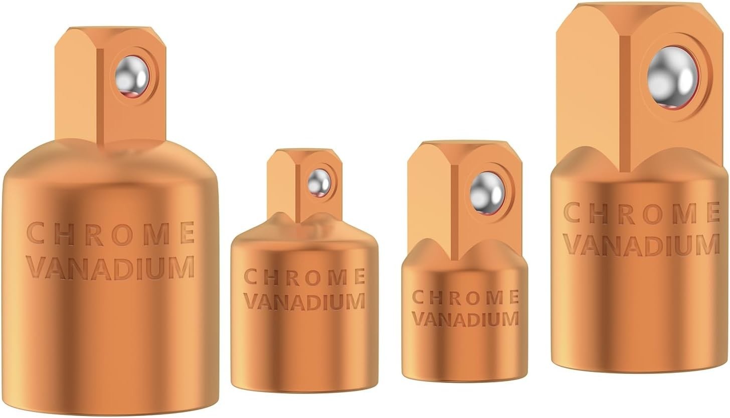 4-Piece Rose Gold Impact Socket Adapter Set – Chrome Molybdenum Steel