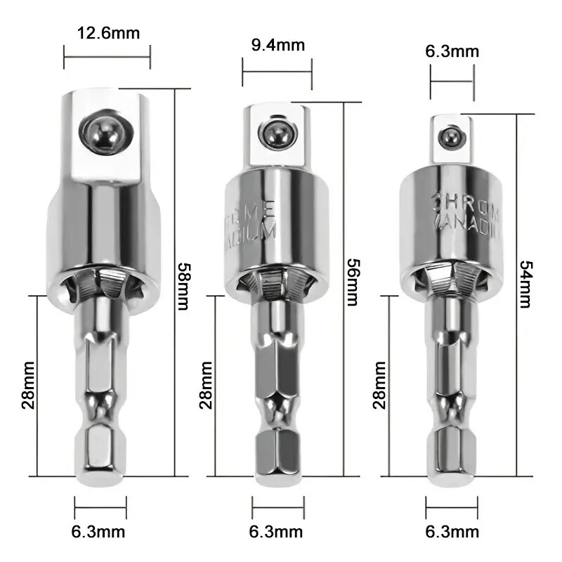 360 ° Electric Drill Screwdriver Socket Universal Adapter Connecting Rod Tool