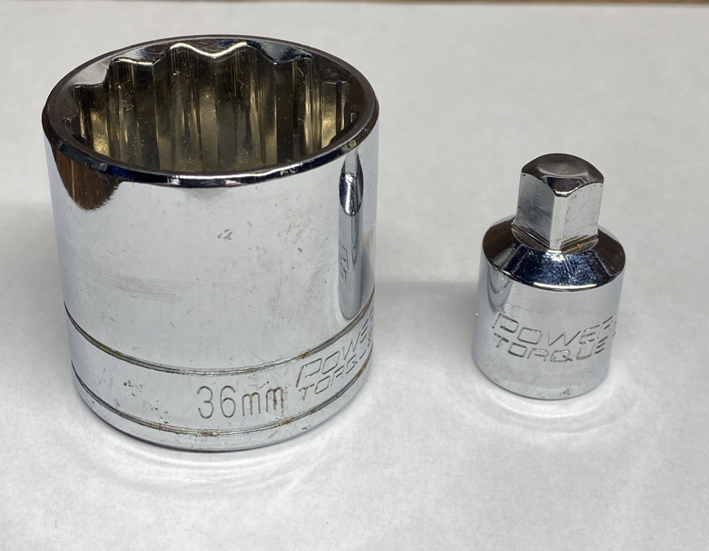 POWER TORQUE 36MM METRIC 1/2″ DRIVE SHALLOW SOCKET 12 POINT GM8287 & ADAPTER