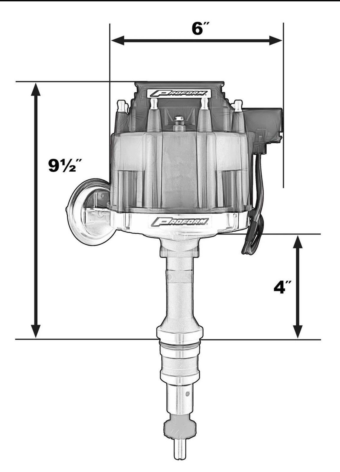 Proform 66969R Distributor, HEI Vacuum advance Ford 221-302