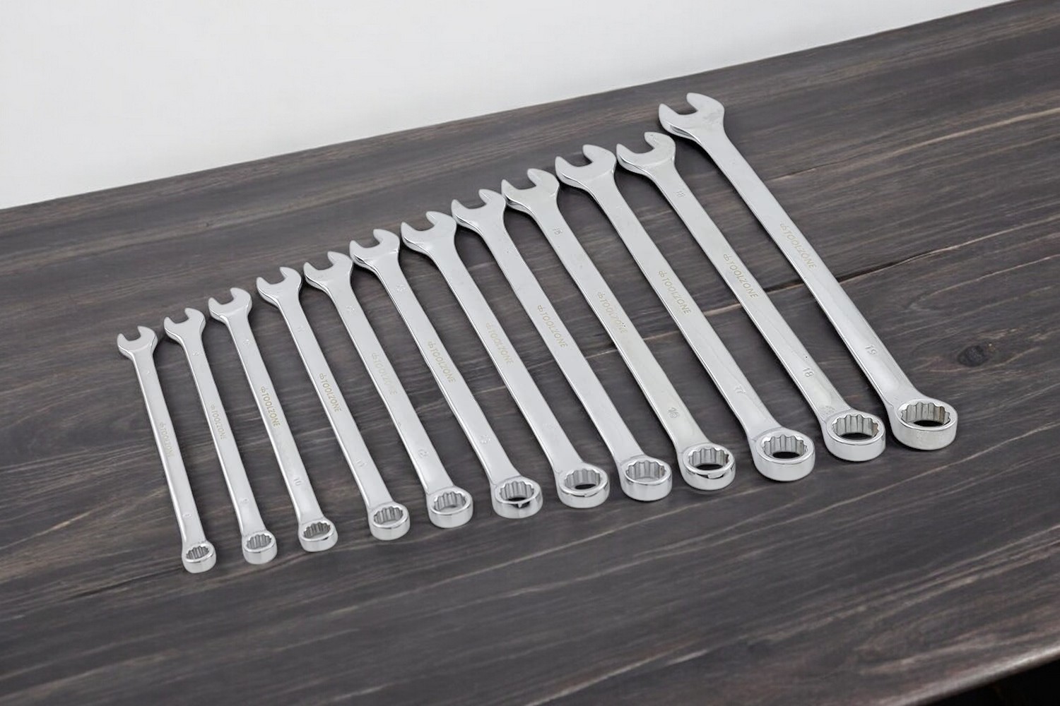 12pc Combination Spanner Set Extra Long 8-19mm Metric Wrenches Open Ring + Roll