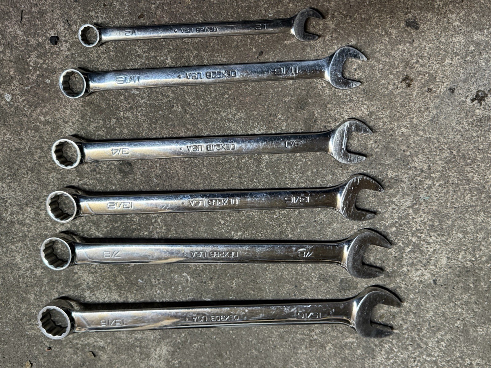 Snap On 5ps Tools Set OEX30B 15/16/7/8/13/16/3/4/11/16/1/2” Wrench USA