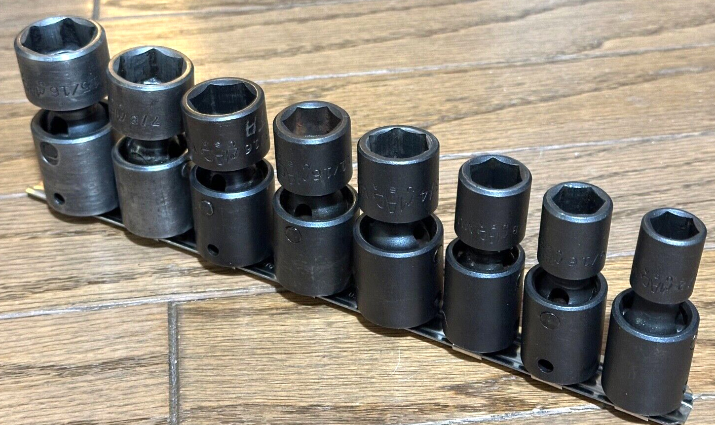 🇺🇸 MAC Tools SAE 1/2″ DR Impact Swivel Universal Socket Set Lot 6-PT Wobble