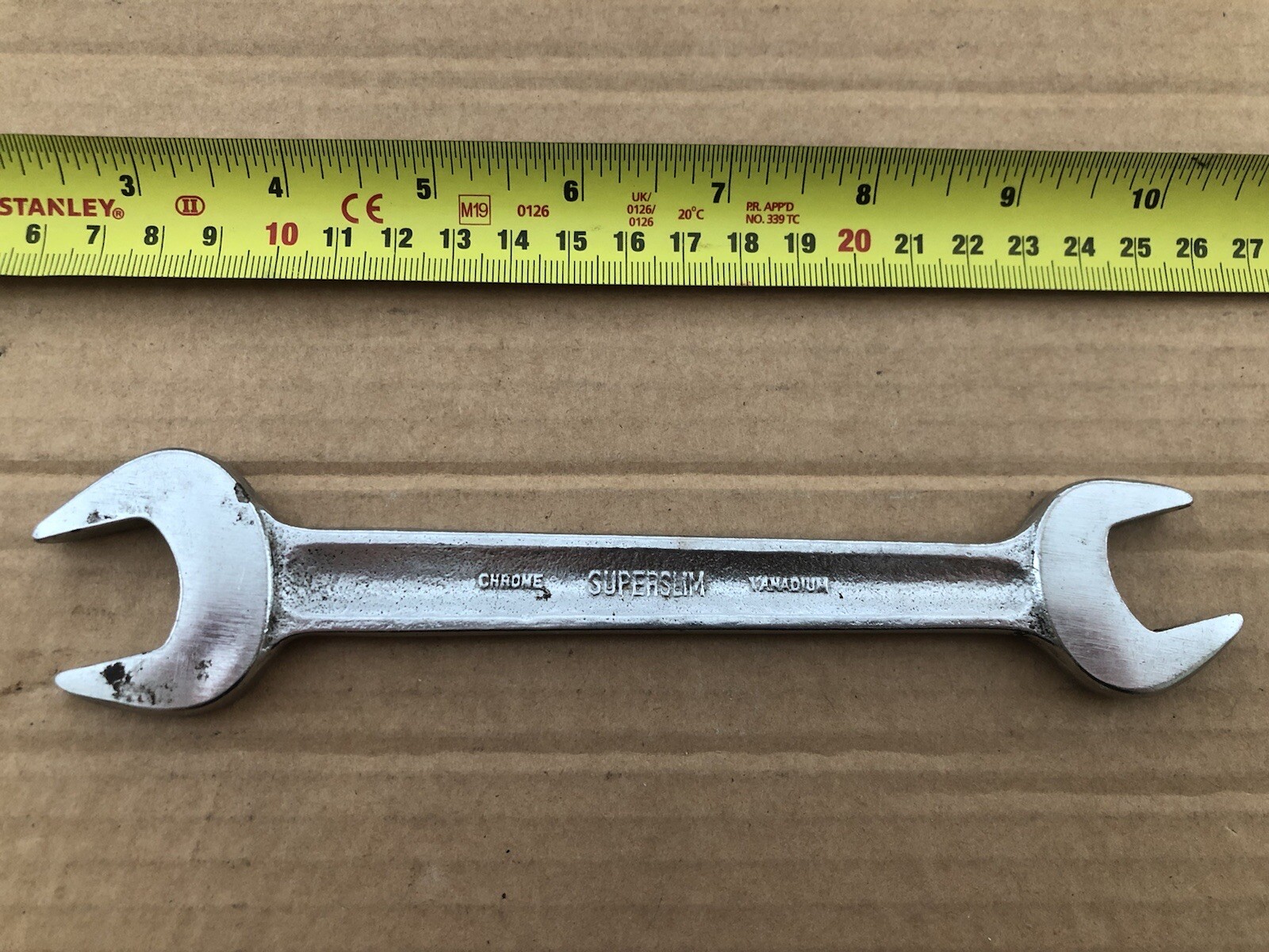 TW Superslim Double Open Ended Spanner 11/16AF x 13/16AF England