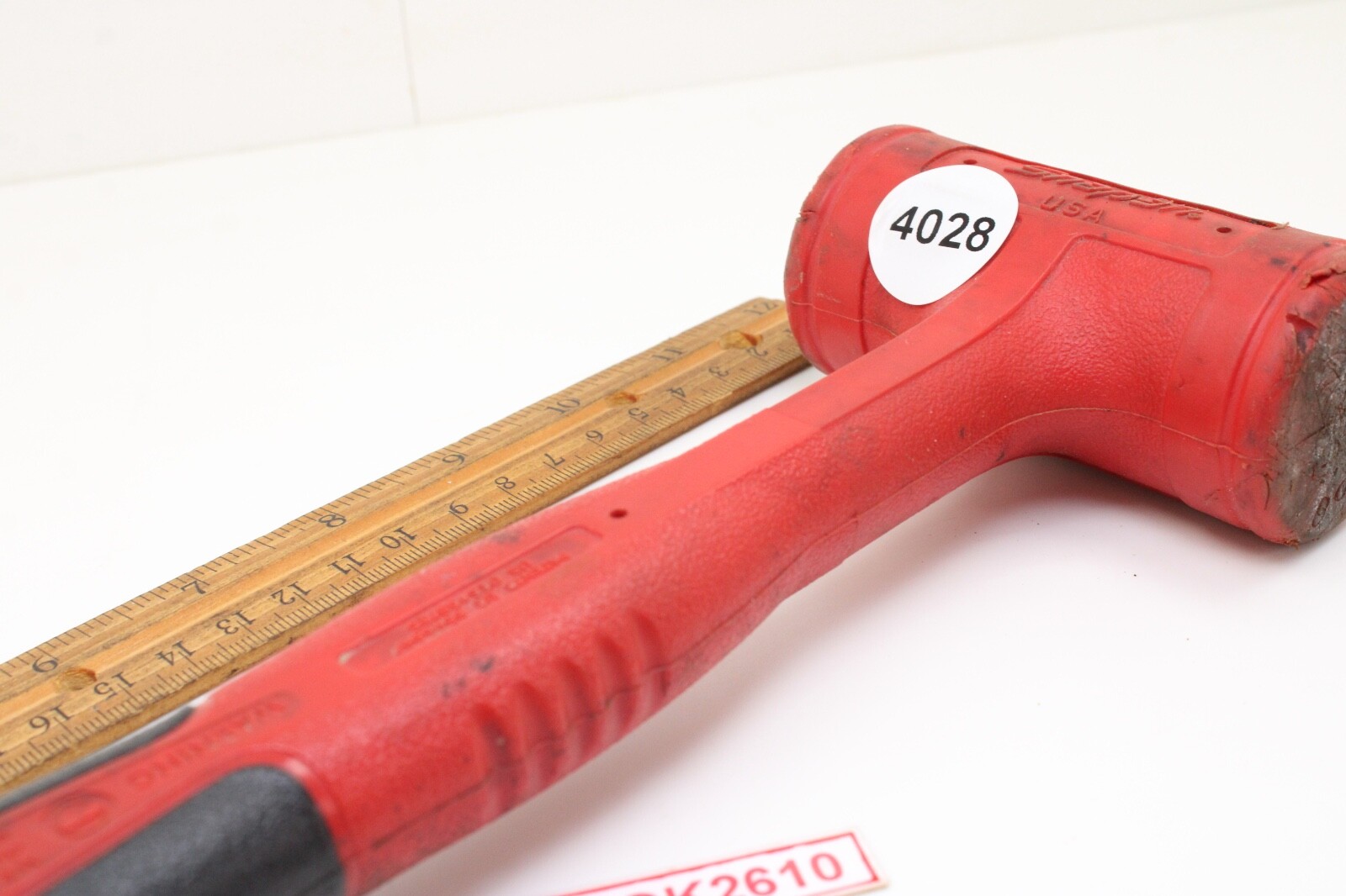 Snap-On HBFE24 24 Oz 13″ Red Soft Grip Handle Dead Blow Body Hammer USA