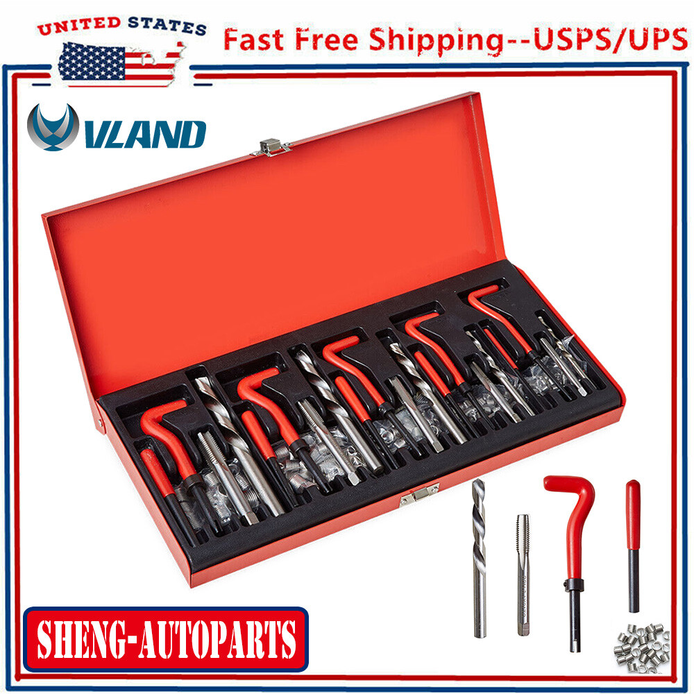131pcs Metric Thread Repair Insert Kit Helicoil Threading Tool M5 M6 M8 M10 M12