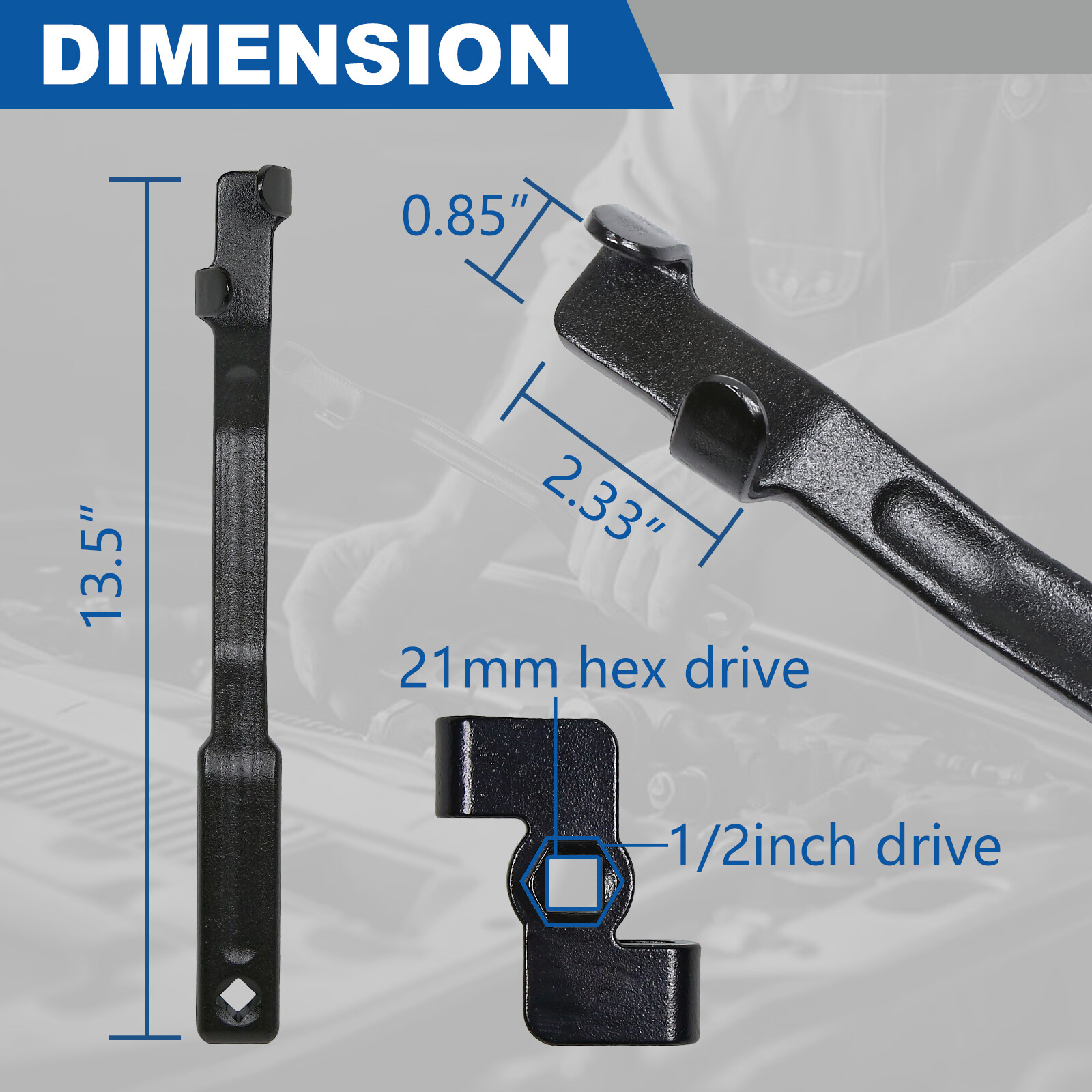 Wrench Extender & Wrench Extender Tool Bar Set 1/2″ Drive 13.5″ Wrench Extension