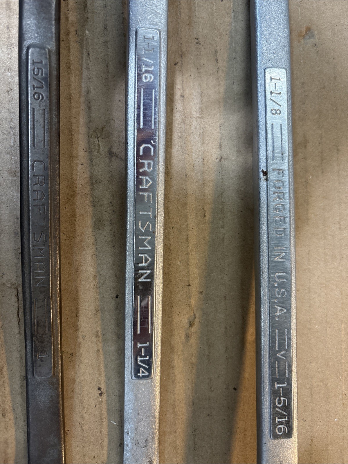 Vtg 5pc 3 Craftsman Large Double Box End Wrench + 2 Others 3/4 To 1-5/16