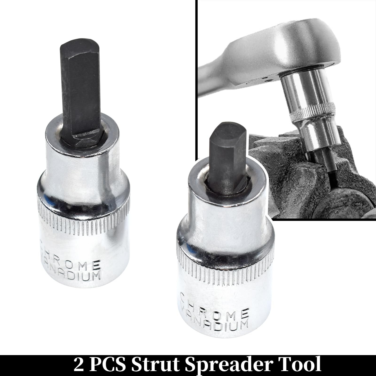 9pcs Suspension Strut Socket Set 16-24mm 12 Point 1/2″ Drive Tool Kit for Shock