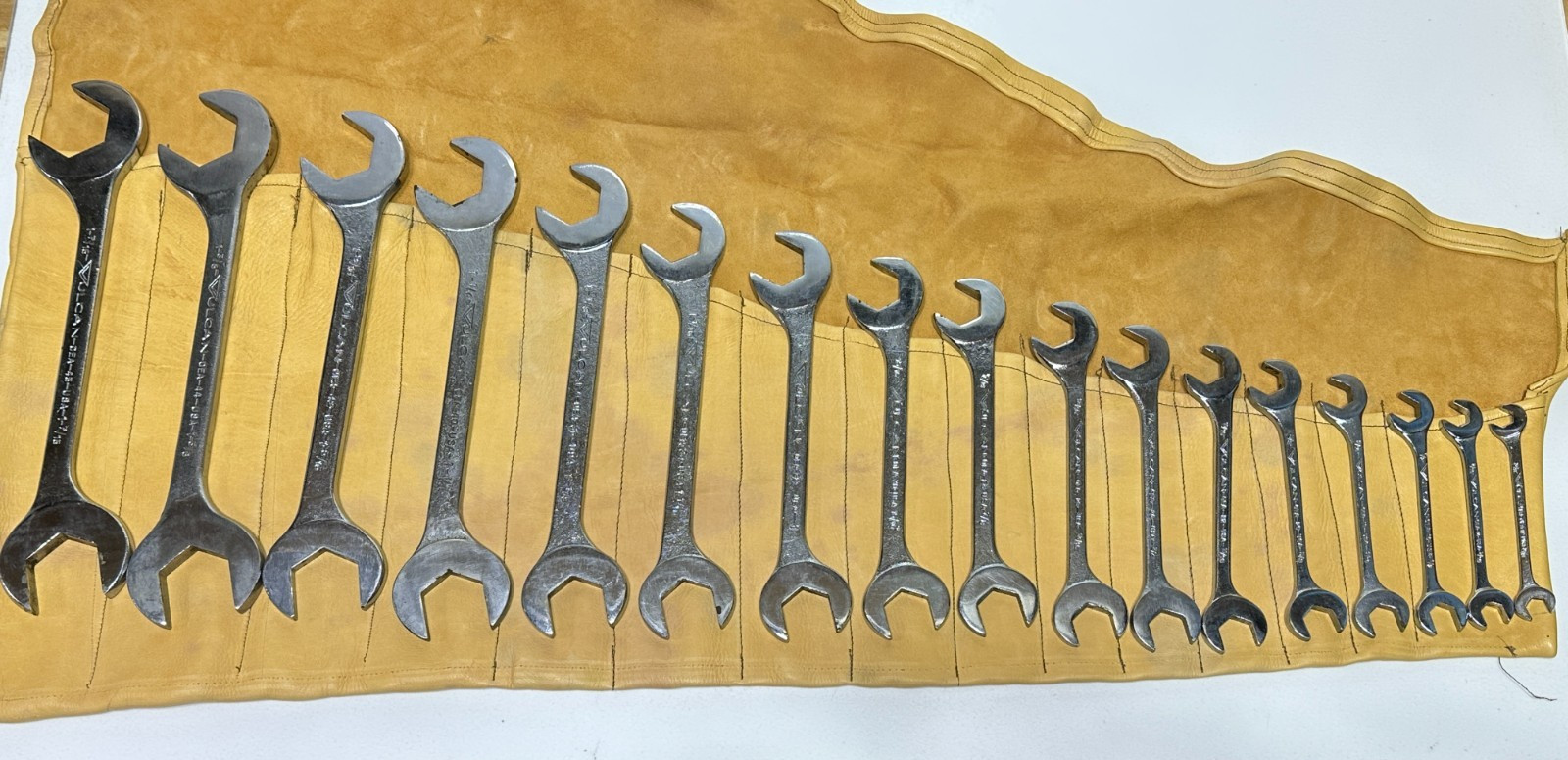 🇺🇸 VULCAN Williams 17pc USA SAE 3/8 to 1-7/16″ Open-End 4-Way Angle Wrench Set