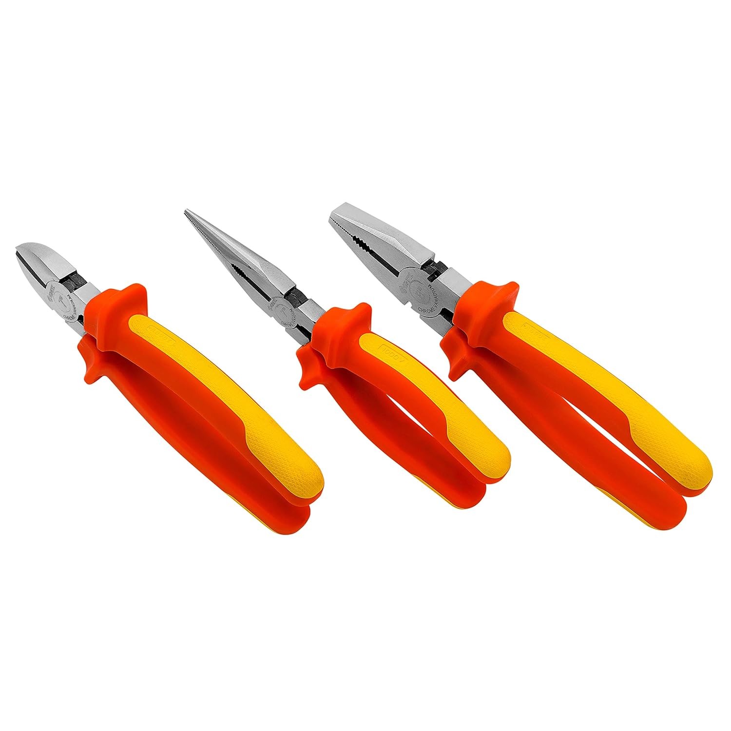 Groz 31570 3 Piece Plier Set with 1000V TPR Grip Chrome