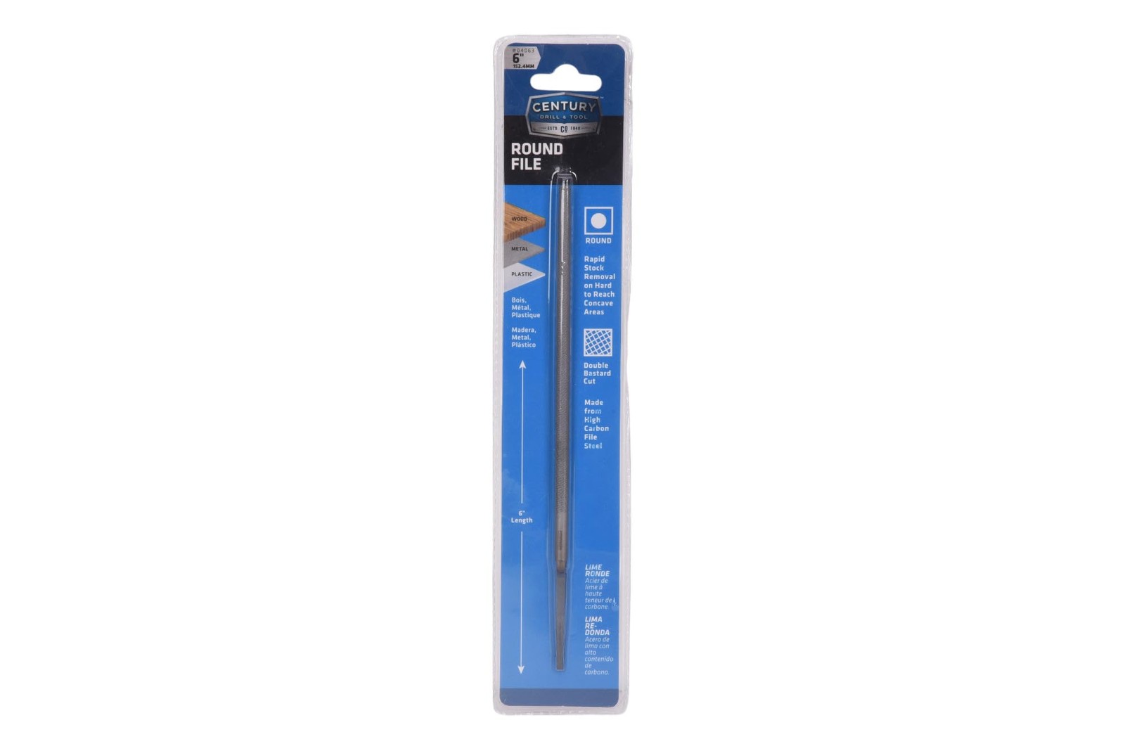 Century Alloy Steel 6″ Round Hand Bastard File for Metal Shaping
