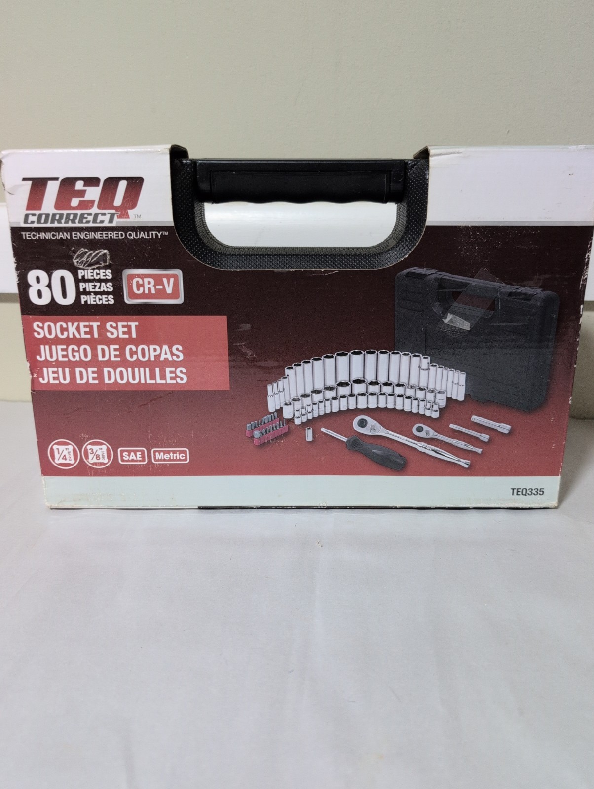 TEQ Correct 80 Piece Socket Set 1/4″ 3/8″ SAE Metric! NEW!