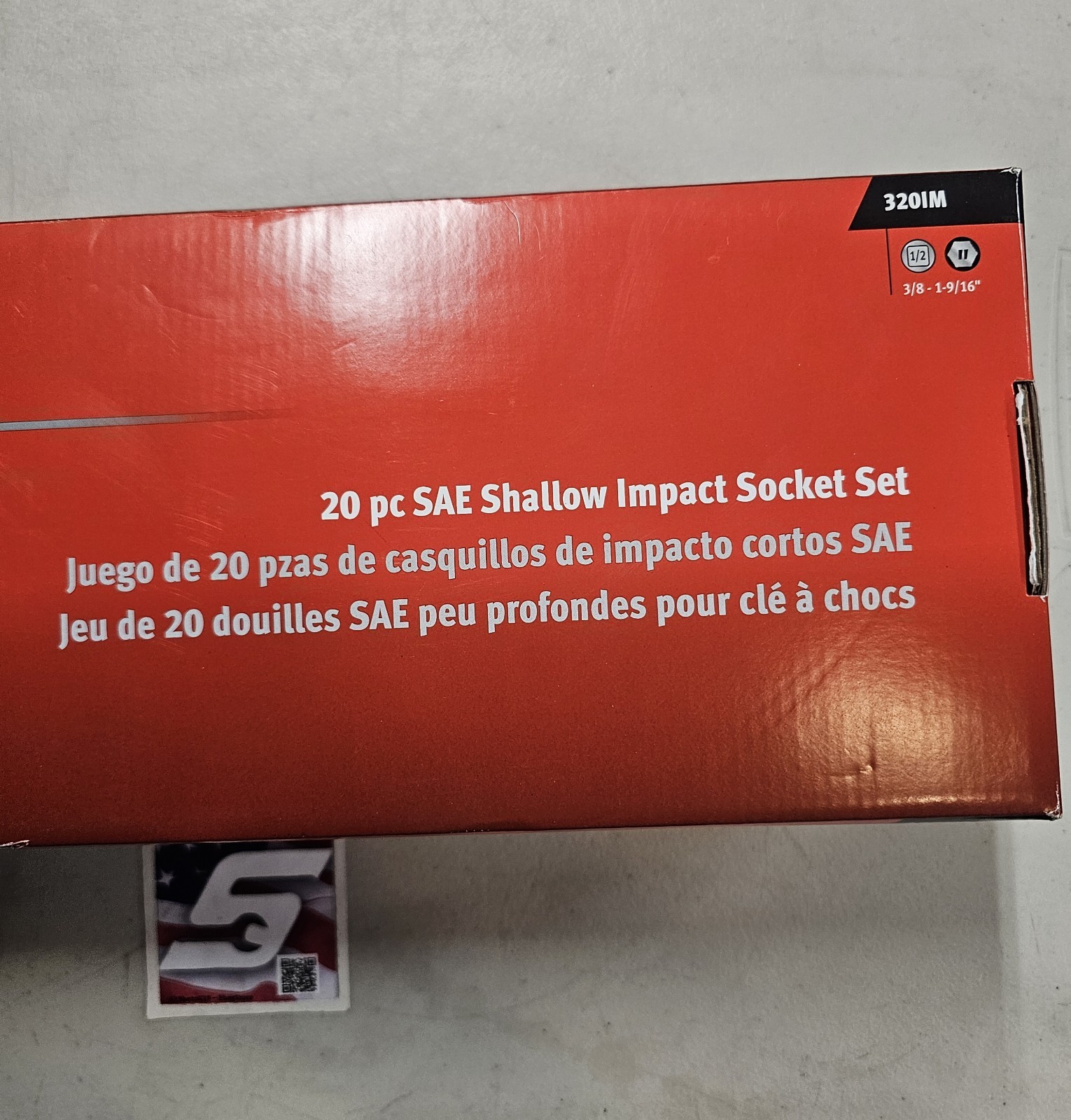 NEW Snap-on™ 320IM 20-pc 1/2″ Drive 6-pt SAE Flank Drive Shallow Impact Set