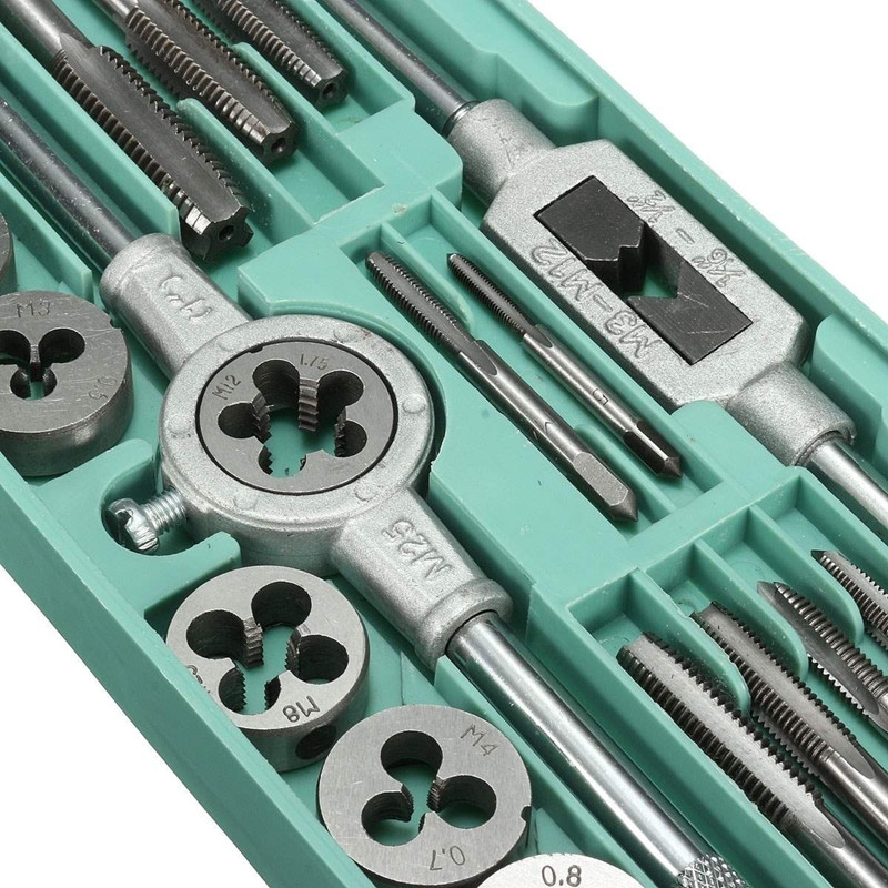 Car Metric Hand Tap Die Set M3-M12 Screw Thread Plugs Straight Taper Reamer Tool