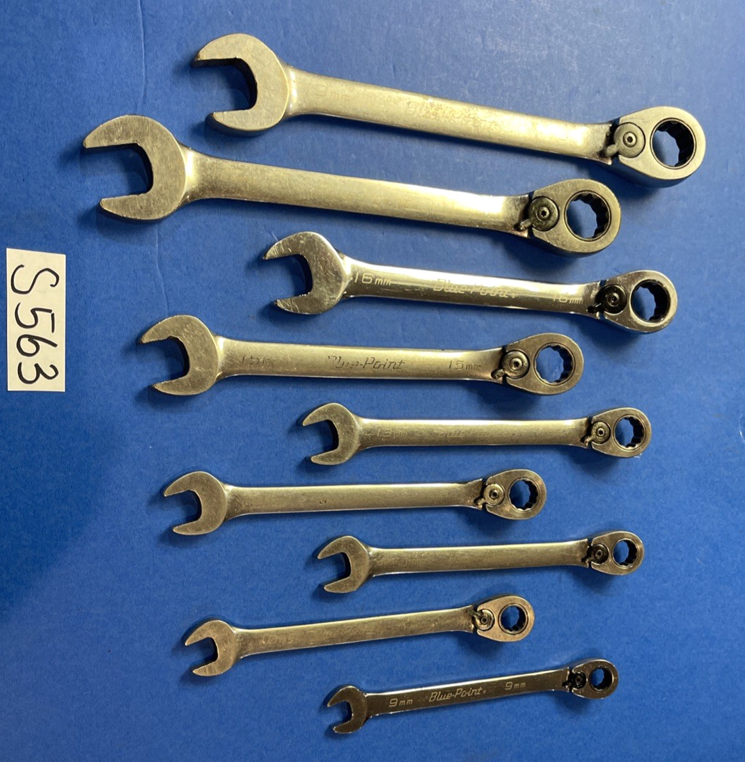 BLUE-POINT TOOLS 9 PIECE METRIC RATCHETING REVERSABLE WRENCHES 9MM – 19MM