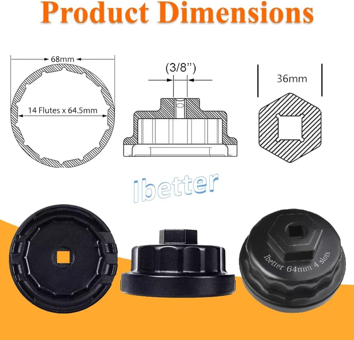 Lightweight 64mm Oil Filter Wrench – Heavy-Duty for Toyota, Lexus Models