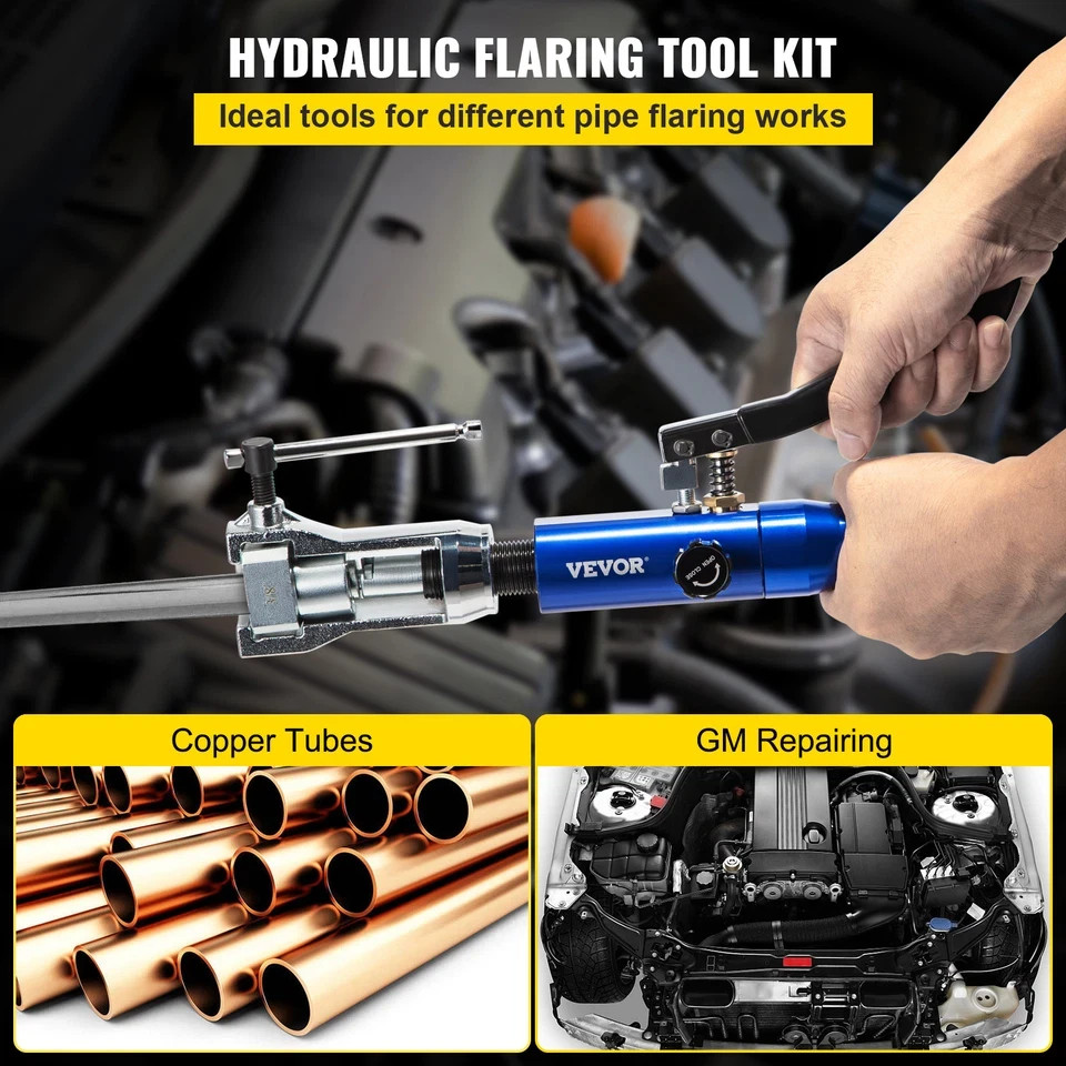 Hydraulic Flaring Tool Kit Double Flaring Tool 45° for 3/16″ to 1/2″ Tube