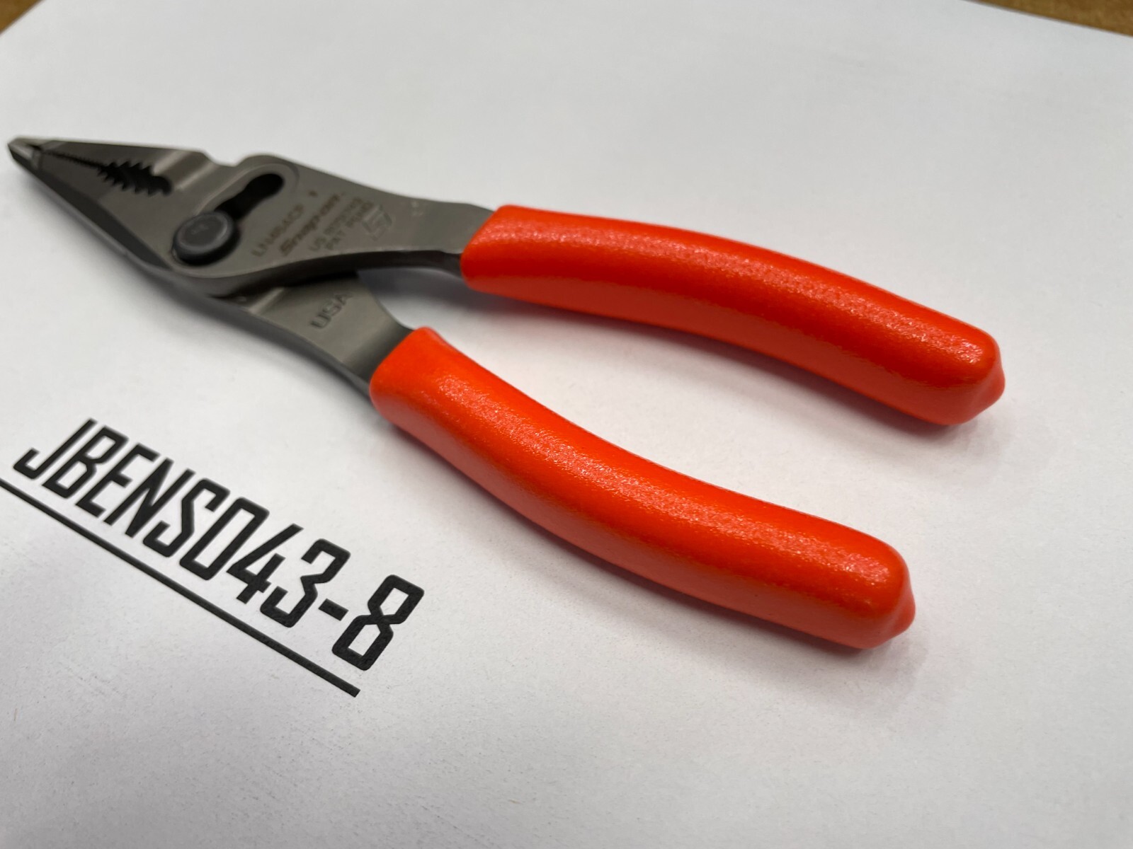 Snap-On Tools USA NEW ORANGE 7″ Soft Grip Long Nose Slip Joint Pliers LN46ACFO