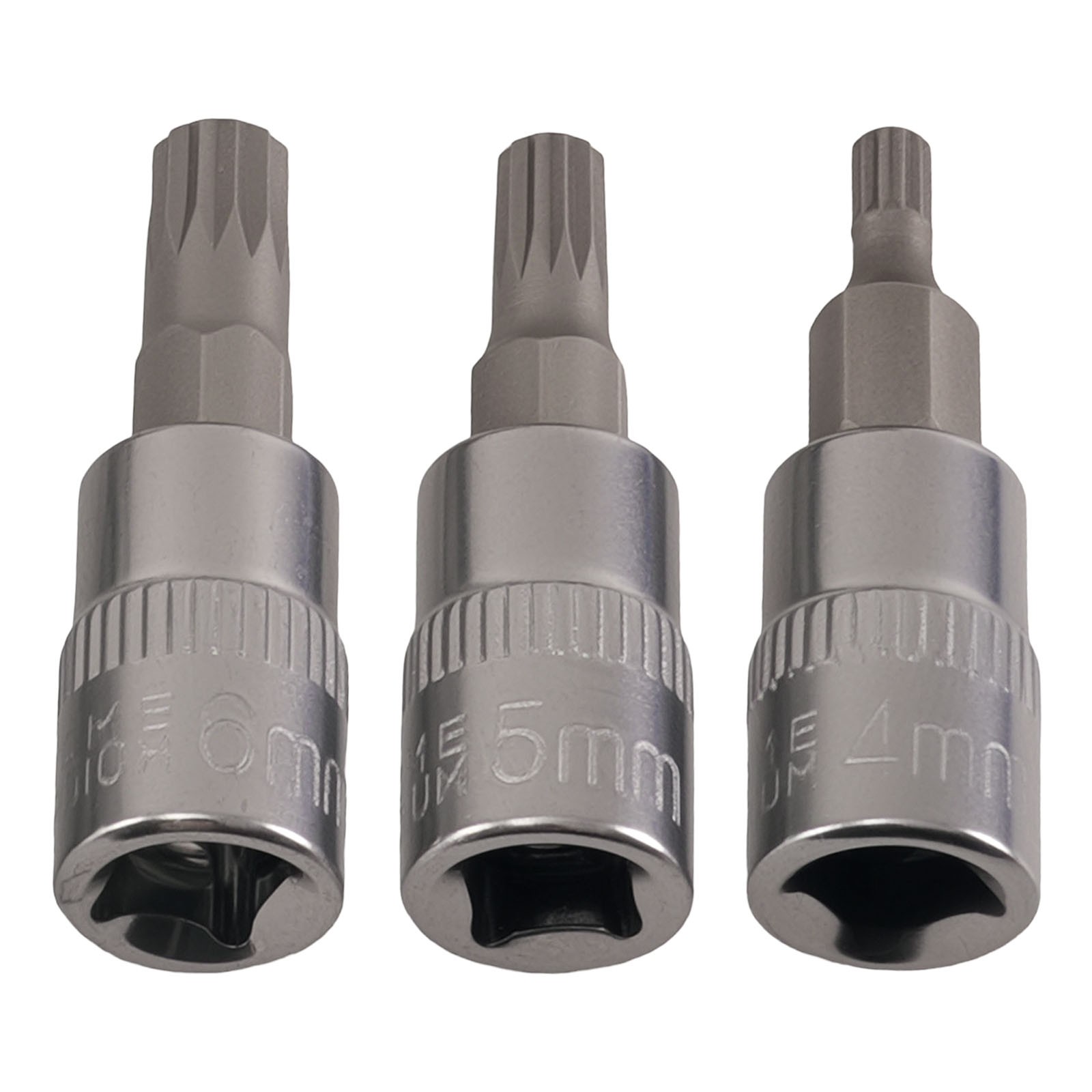 10PC Triple Square Spline Socket 1/4 3/8 1/2 Drive M4-M18 CRV Steel Set