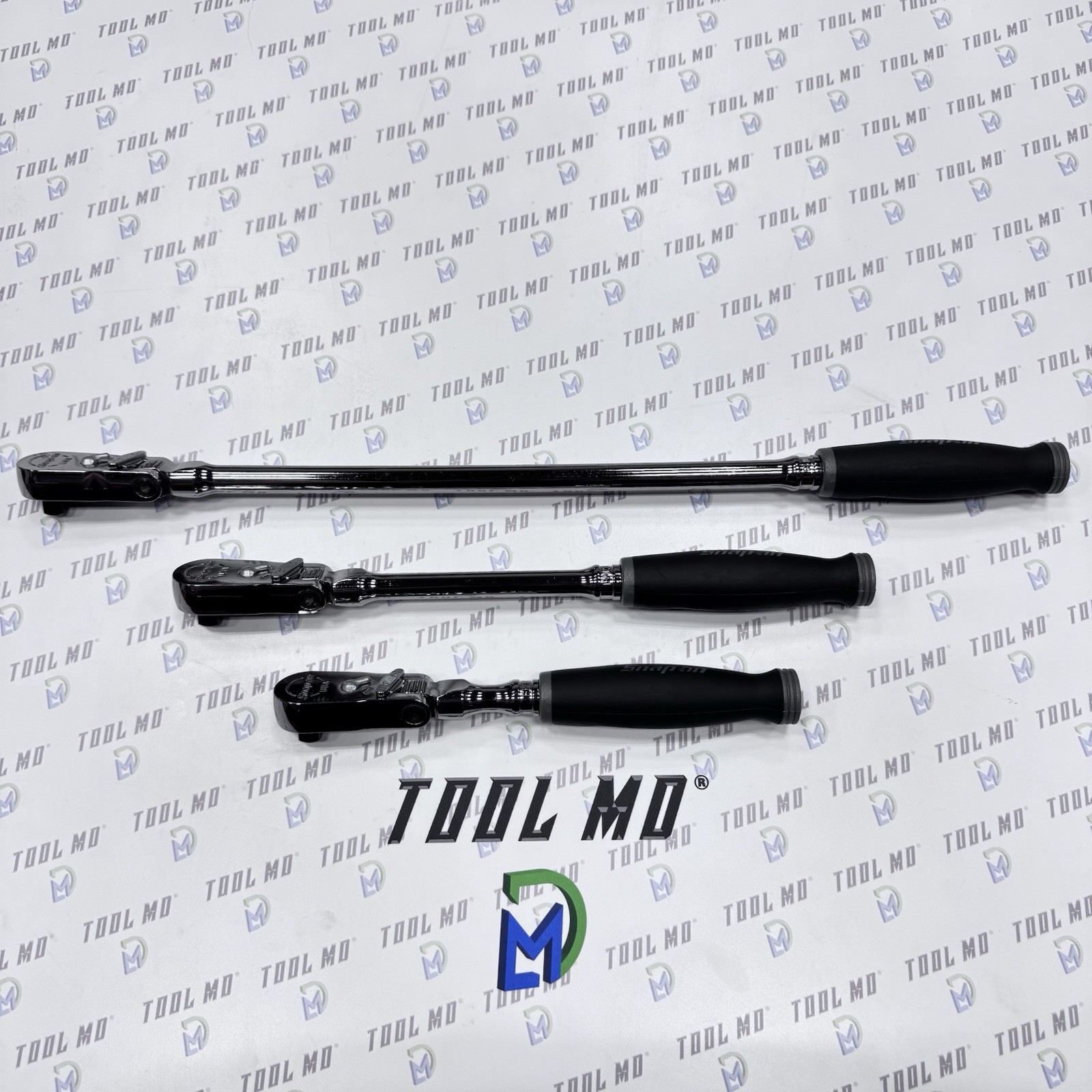 Snap-on Tools 3/8″ Drive 3 Piece DARK TITANIUM LOCKING FLEX-HEAD Ratchet SET