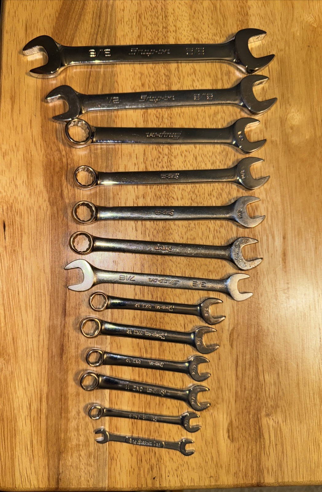 Snap-On Combination Wrench Lot USA Chrome Professional Mechanic Tool