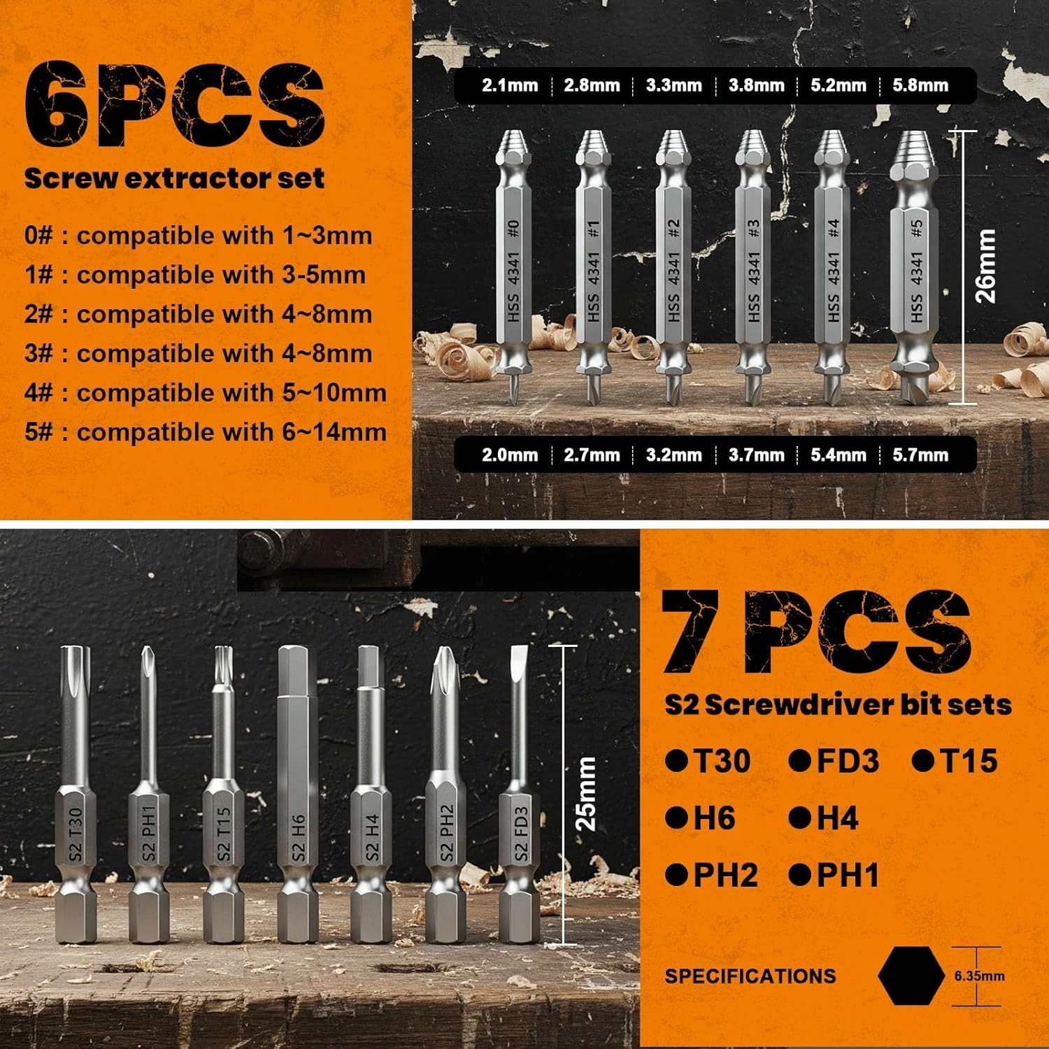 Damaged Screw Extractor Set,13 Pcs Bolt Extractor Set, Stripped Screws Nuts &…