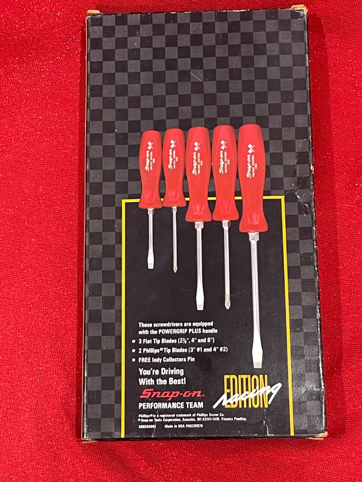 Snap On Tools Racing Edition 5 Piece Screwdriver Set w/Red Handle Formula One