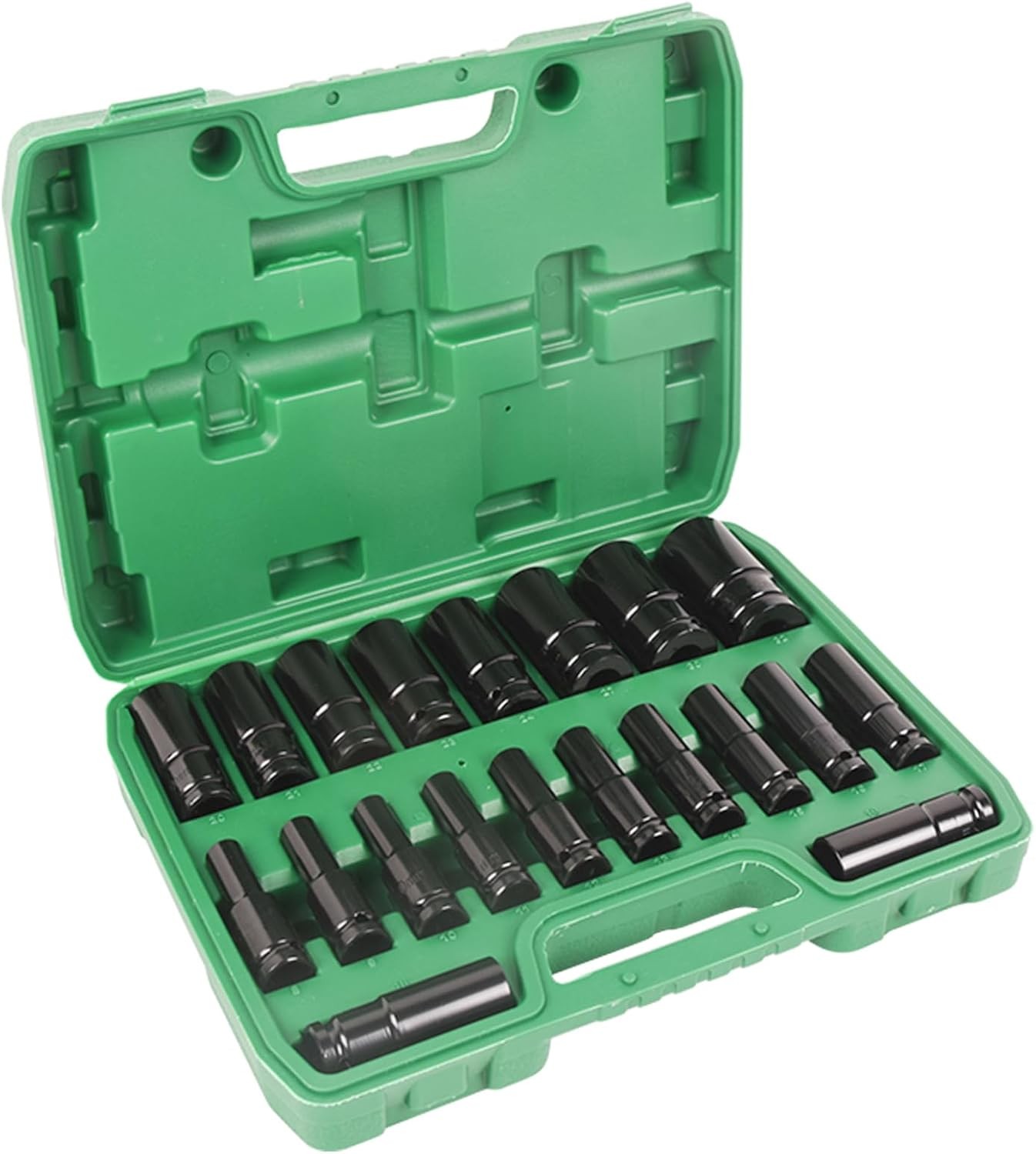 20PCS 1/2»Deep Impact Sockets Set Drive Metric 8mm-32mm Deep 6-Point Set w/case