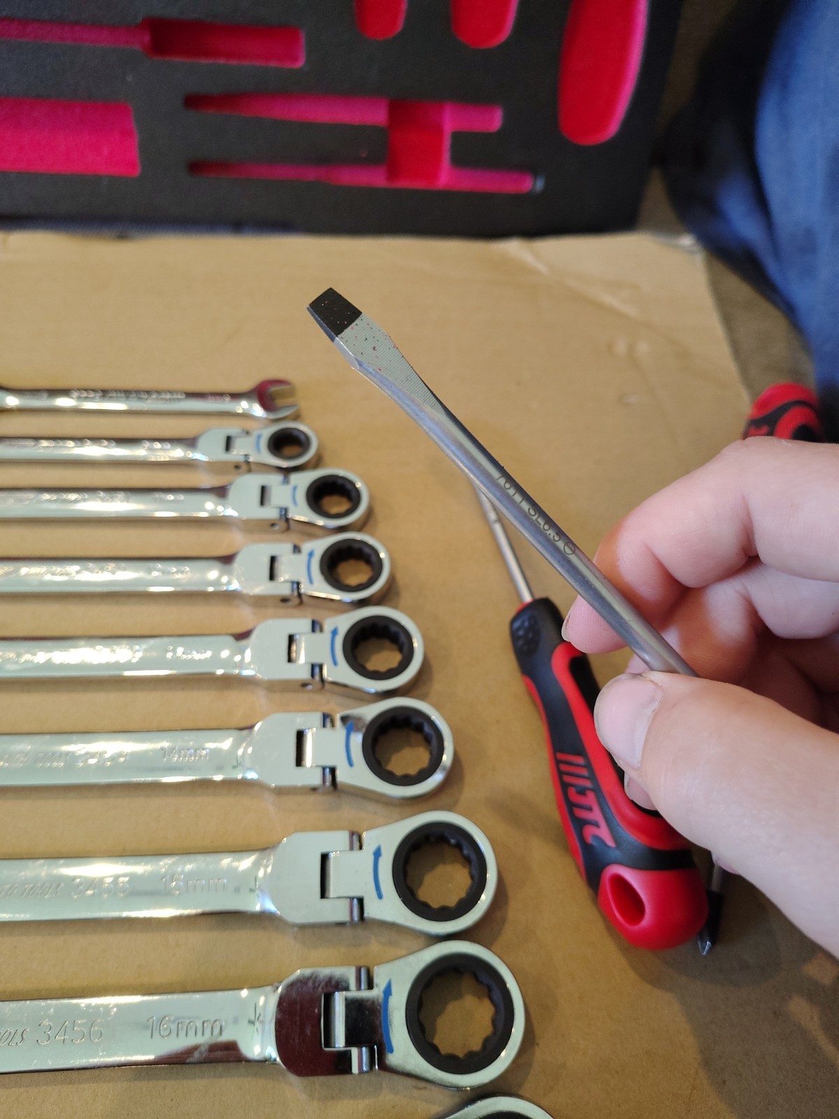 JTC TESLA TECHNICIAN TOOL SET Ratcheting Wrenches Punches Etc In Hard Case