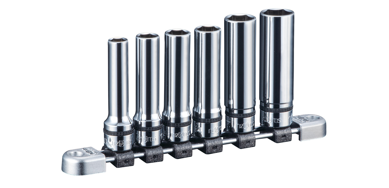 Nepros NTB4L06A, 1/2″sq. Deep Socket Set (6pt.) Metric (6pcs)