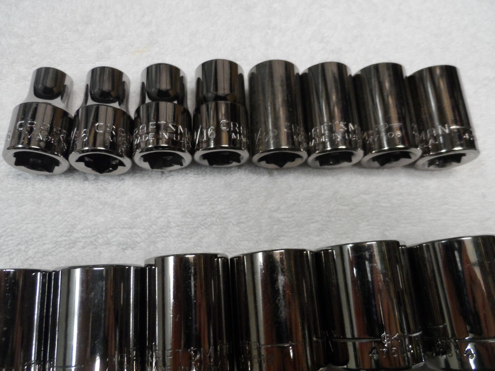 Craftsman 1/2″ Drive SAE Shallow Socket Set, NOS USA 12pt 18 pcs (3/8 to 1-1/4″)
