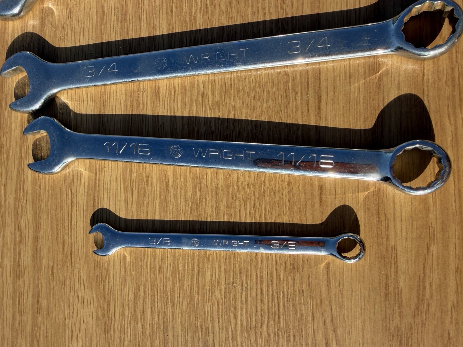 Wright Tools SAE 1” Wrench Set Combo Open Box Lot USA 12 Point 7 pcs