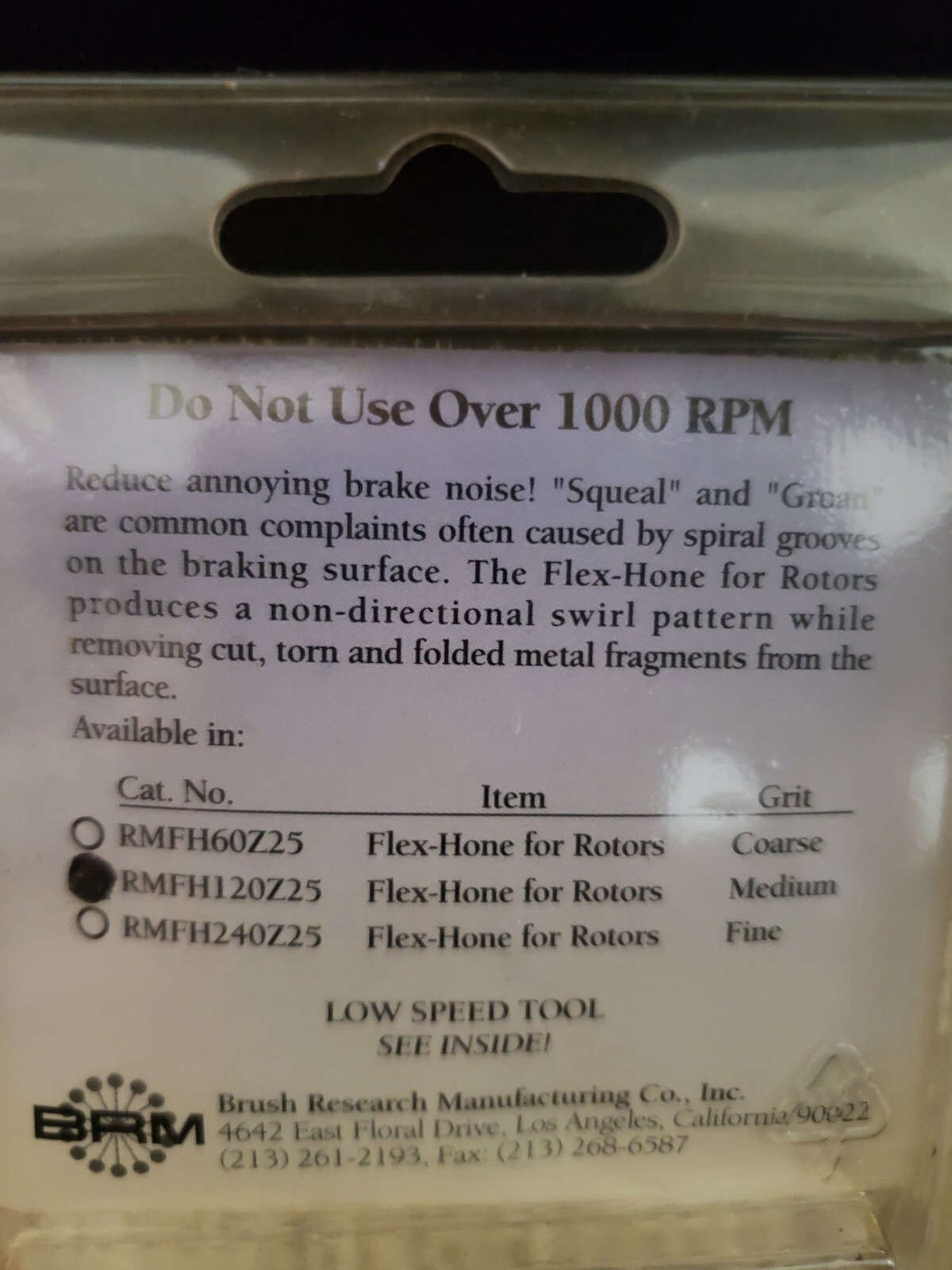 Brush Research MFG Co. Flex Hone for Rotors Medium Grit #RMFH120Z25