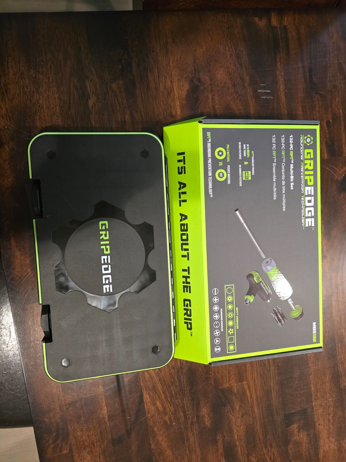 NEW GripEdge Tools MBS132 132-PC R.P.T. Master Multi-Bit Set Rounding Prevention