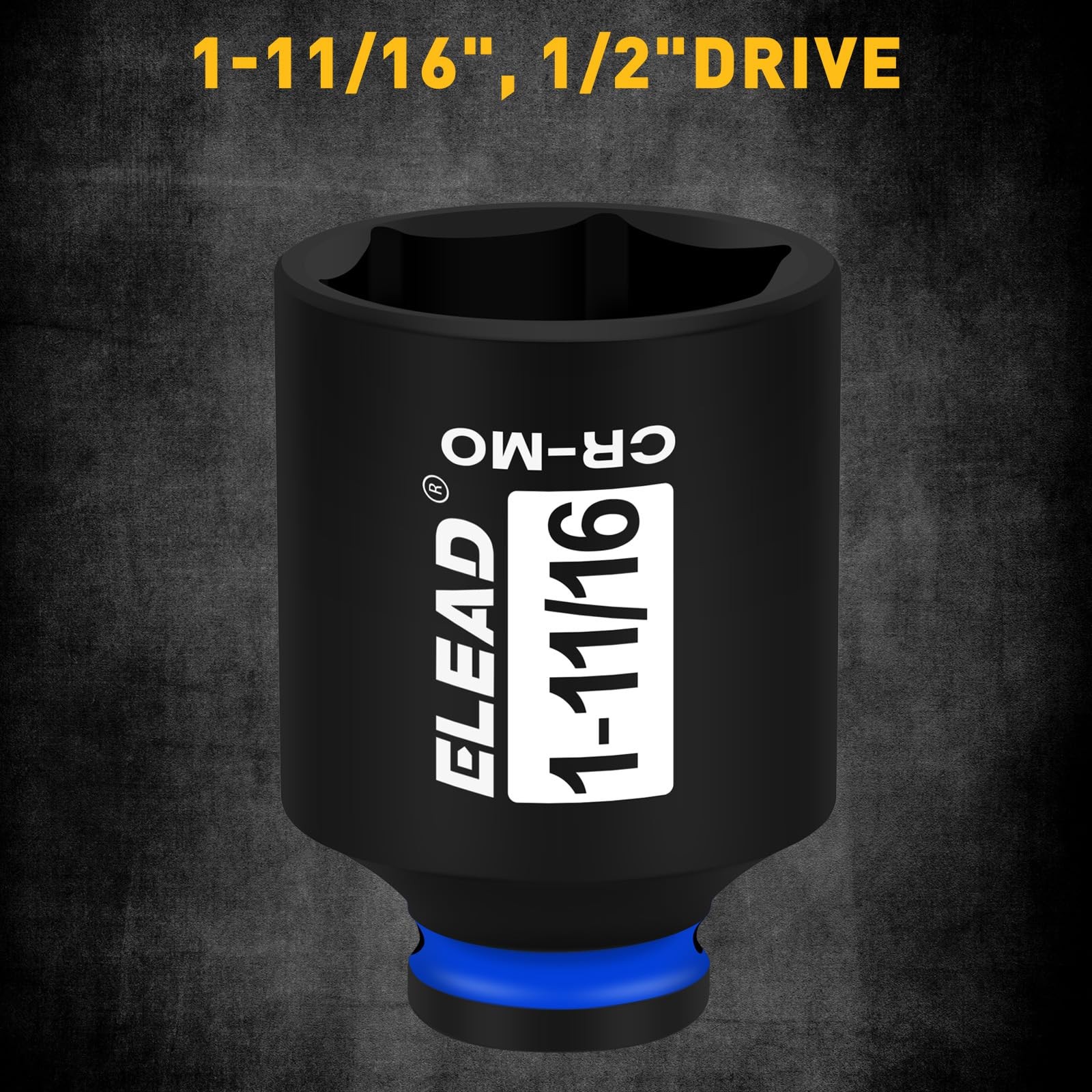 1/2 Drive Deep Impact Socket, 1-11/16 inch SAE 6 Point 1/2-inch Drive Impact …