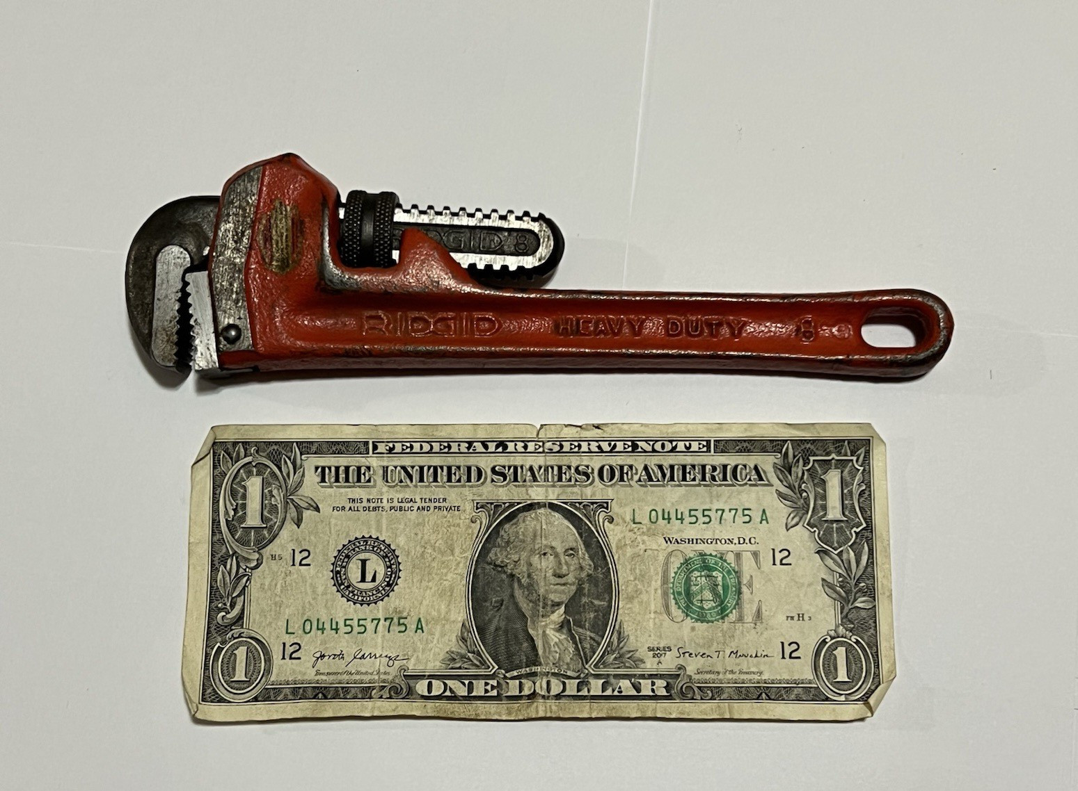 RIDGID Vintage Ridge Tool Co 8″ Heavy Duty Straight Pipe Wrench USA NICE