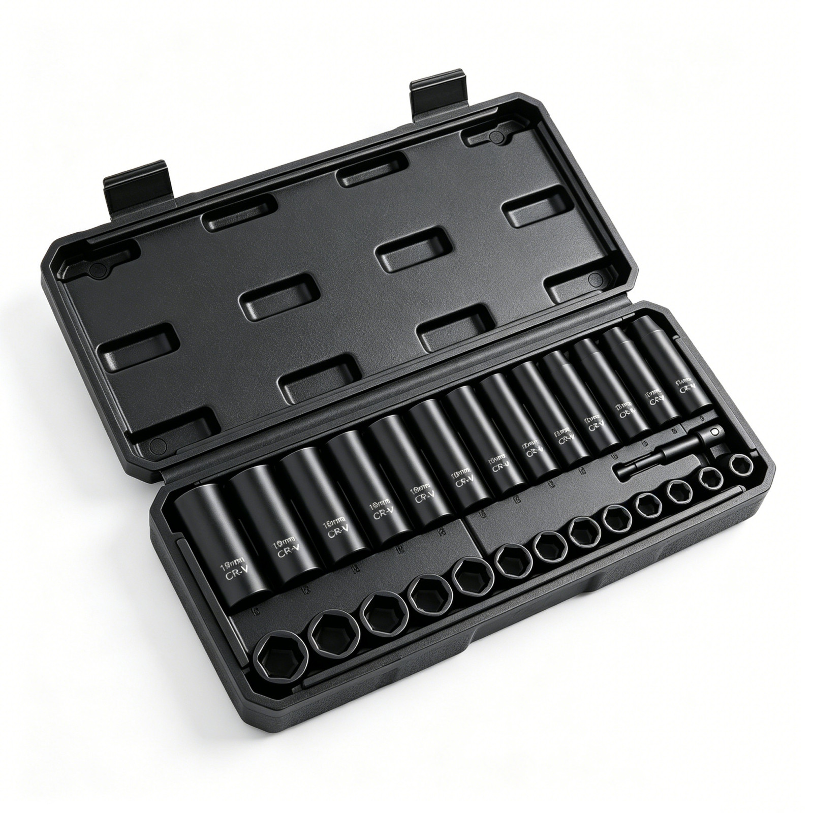 27 Pcs Mechanic Impact Socket Set 7mm-19mm Sizes Laser Etched With Tool Case US