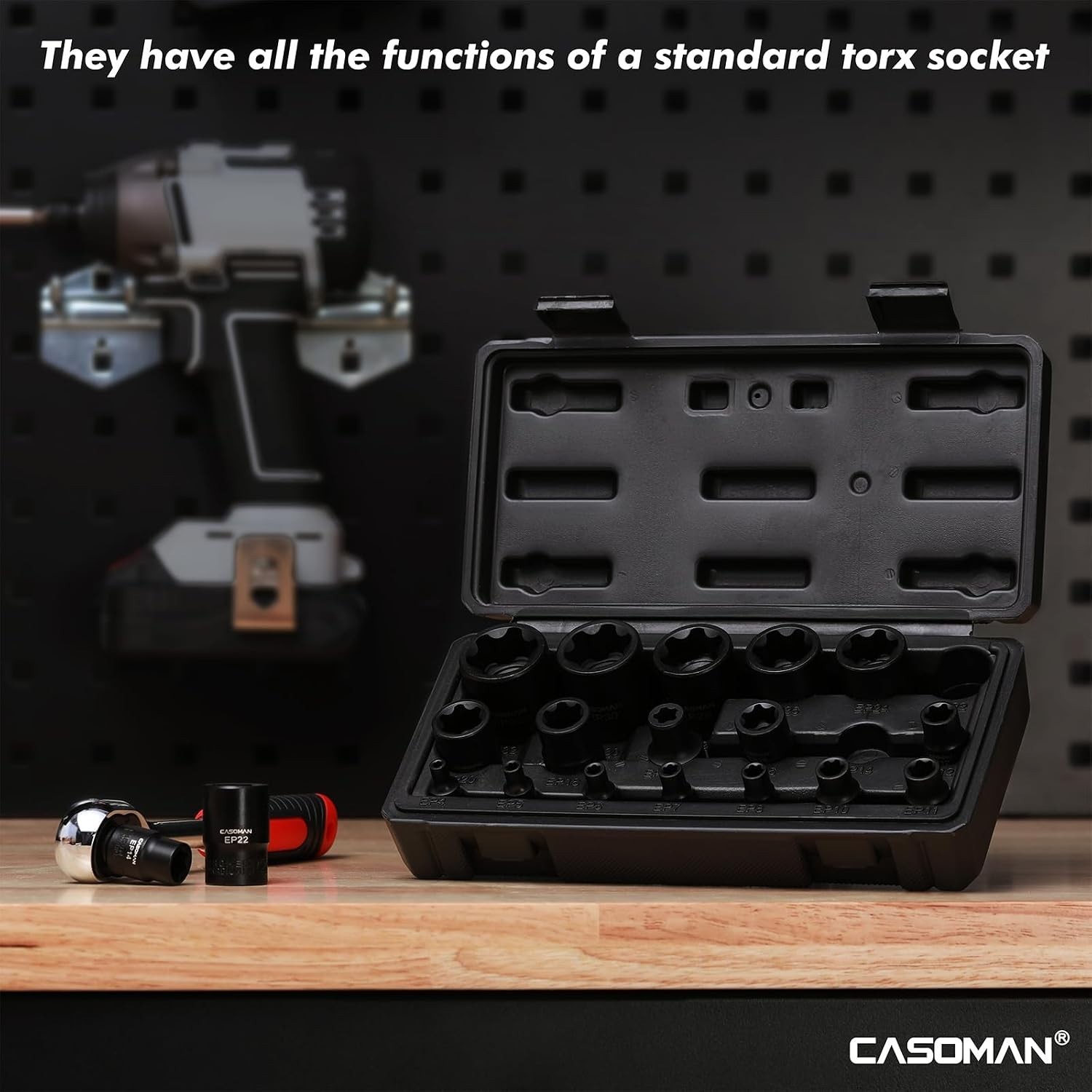 19PCS External Torx Plus Socket Set for Automotive Use with Various Applications