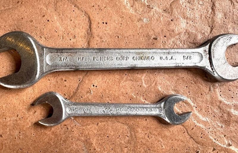 Two Penens Open End Wrenchs 3/4″ to 5/8″ And 7/16″ to 3/8″ USA