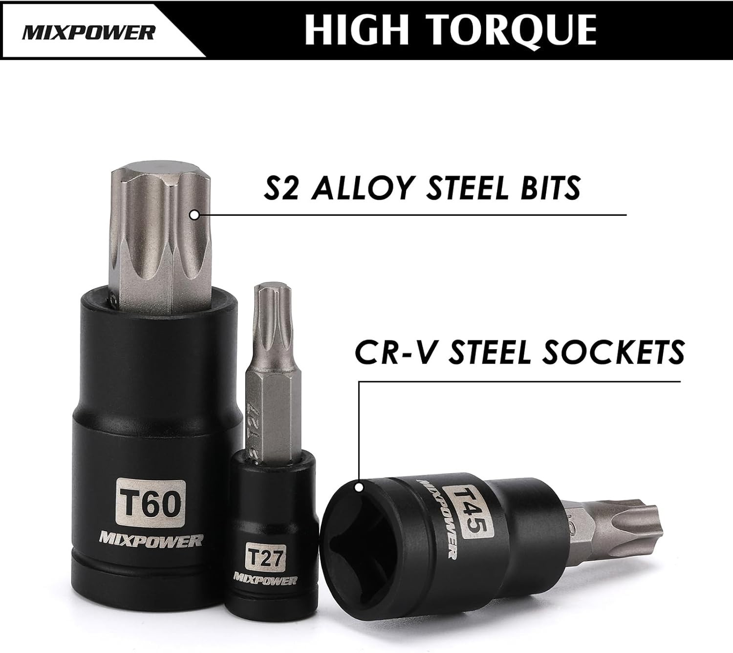 Mixpower 32-Piece Torx Bit Socket Set