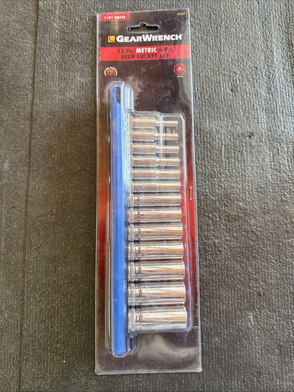 Gearwrench 13 Piece 1/4″ Drive, 6 Point Deep Socket Set, Metric 4 to 15mm #80304