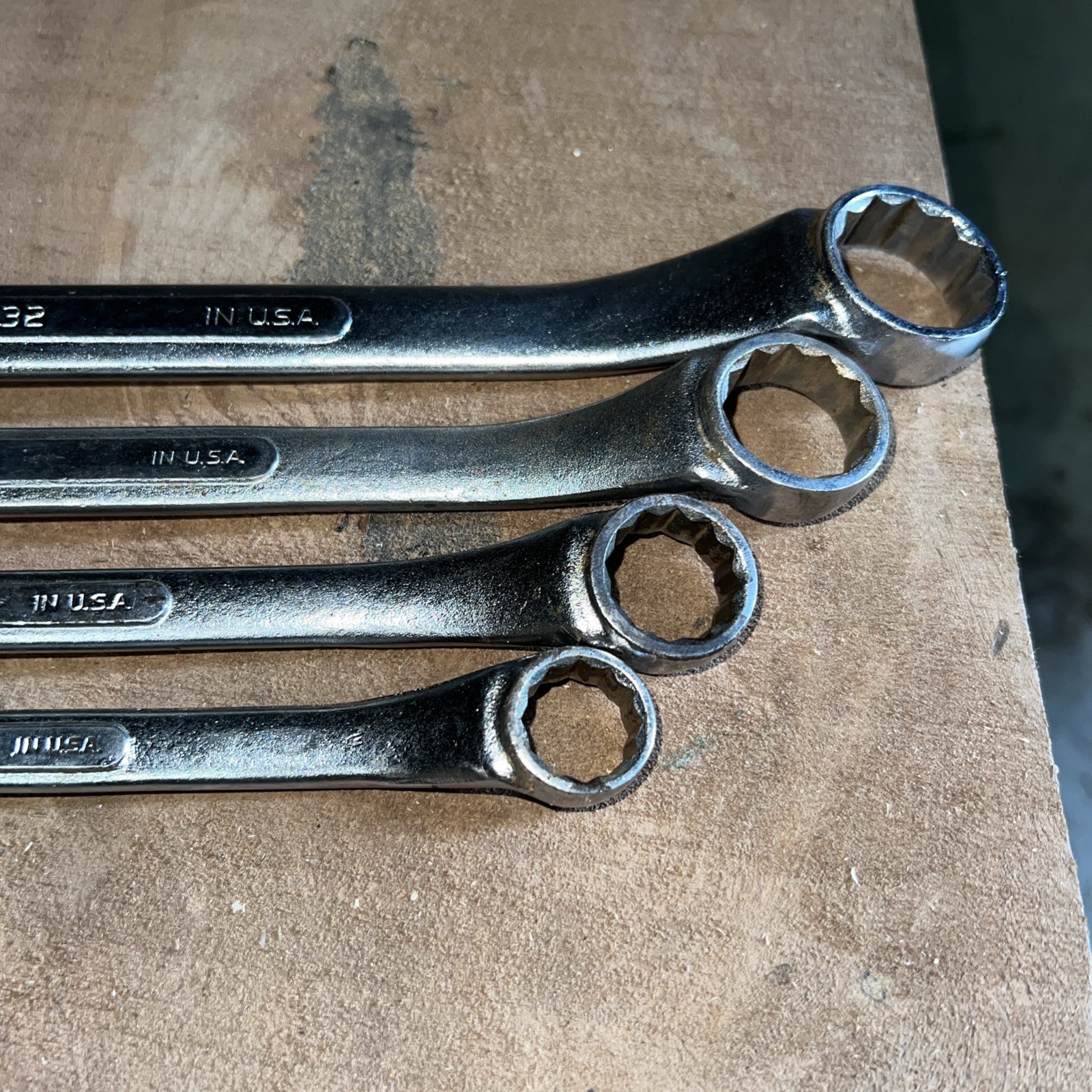Vintage S-K Wayne 4 Piece SAE Offset Double Box End Wrench Set 9/16″ To 1″, USA