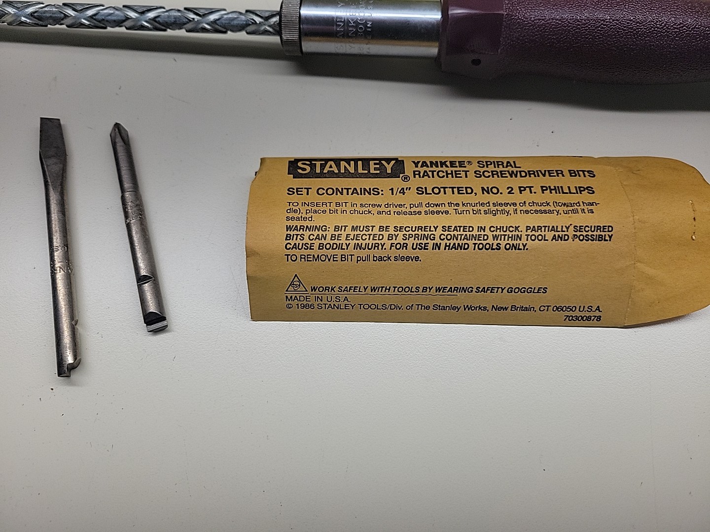 Stanley Yankee 68-130 130A Spiral Ratchet Screwdriver NOS No. 2 Phillips Flat
