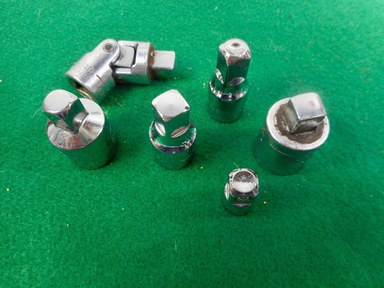 Craftsman Lot Swivel Socket, Adapters, 1/2, 3/8, 1/4 Lot As Pictured