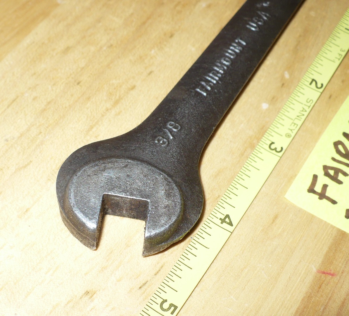 Vintage Lathe Fairmount 3/8 5/16 Double Square Open End Wrench Machinist 527 ?