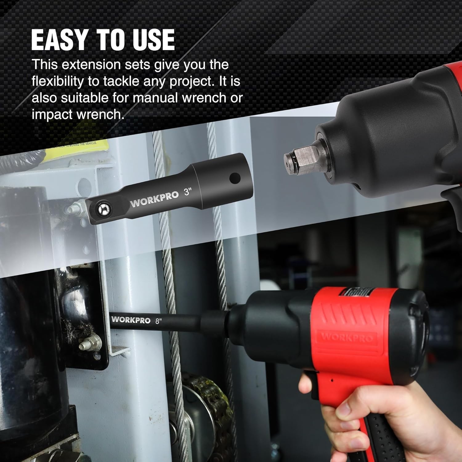 Corrosion-Resistant Impact Extension Set – 3 Sizes for Versatile Applications