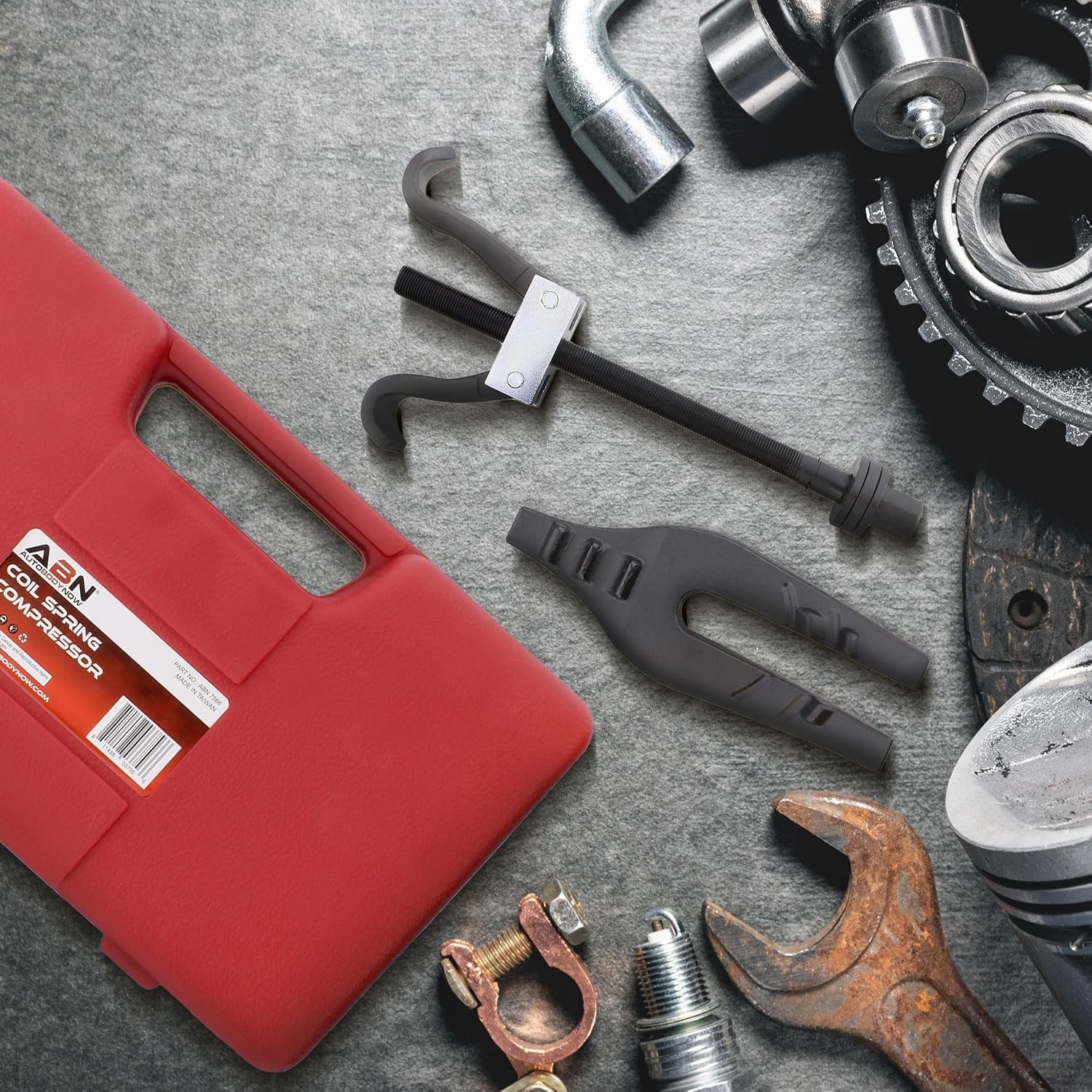 Black-Oxide Coil Spring Compression Tool for Vehicle Maintenance – Includes Case
