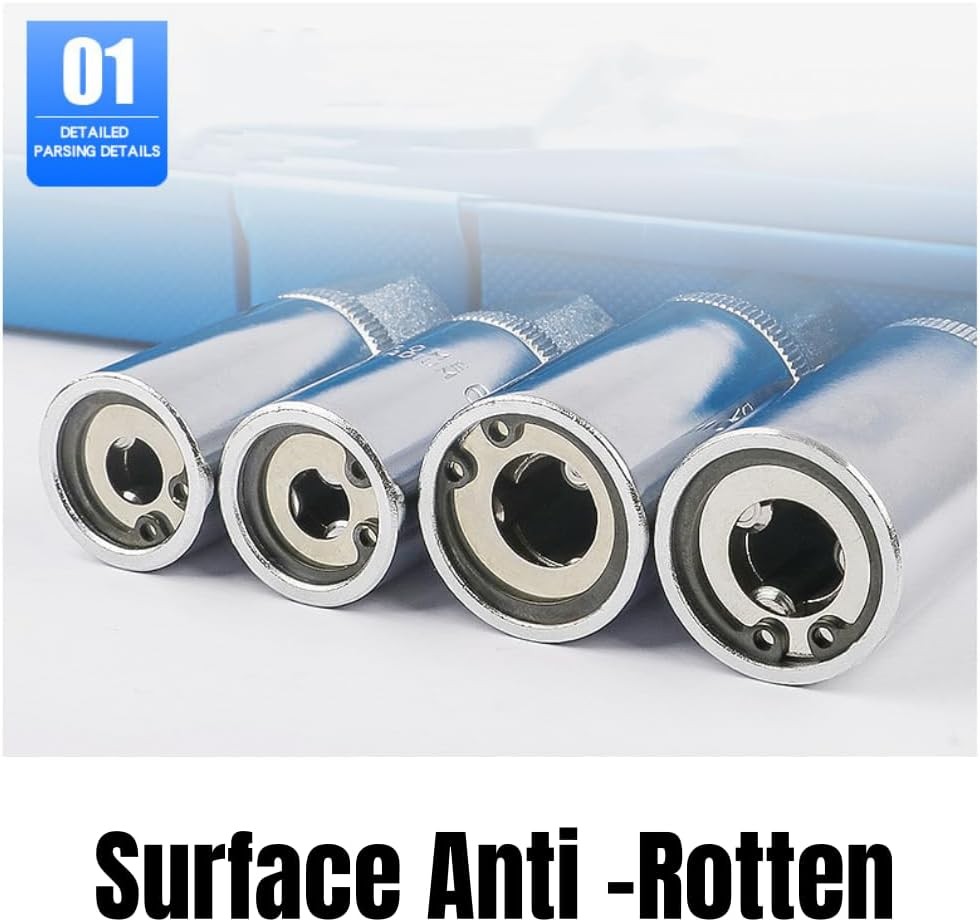 4 pc Socket Stud Screw Extractor Remover Installer 6, 8,10,12mm w/Roller Bearing